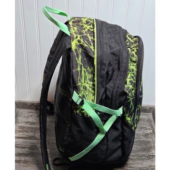 High Sierra Green Black Multi Compartment Backpack Comfort Padded Straps - Picture 3 of 8